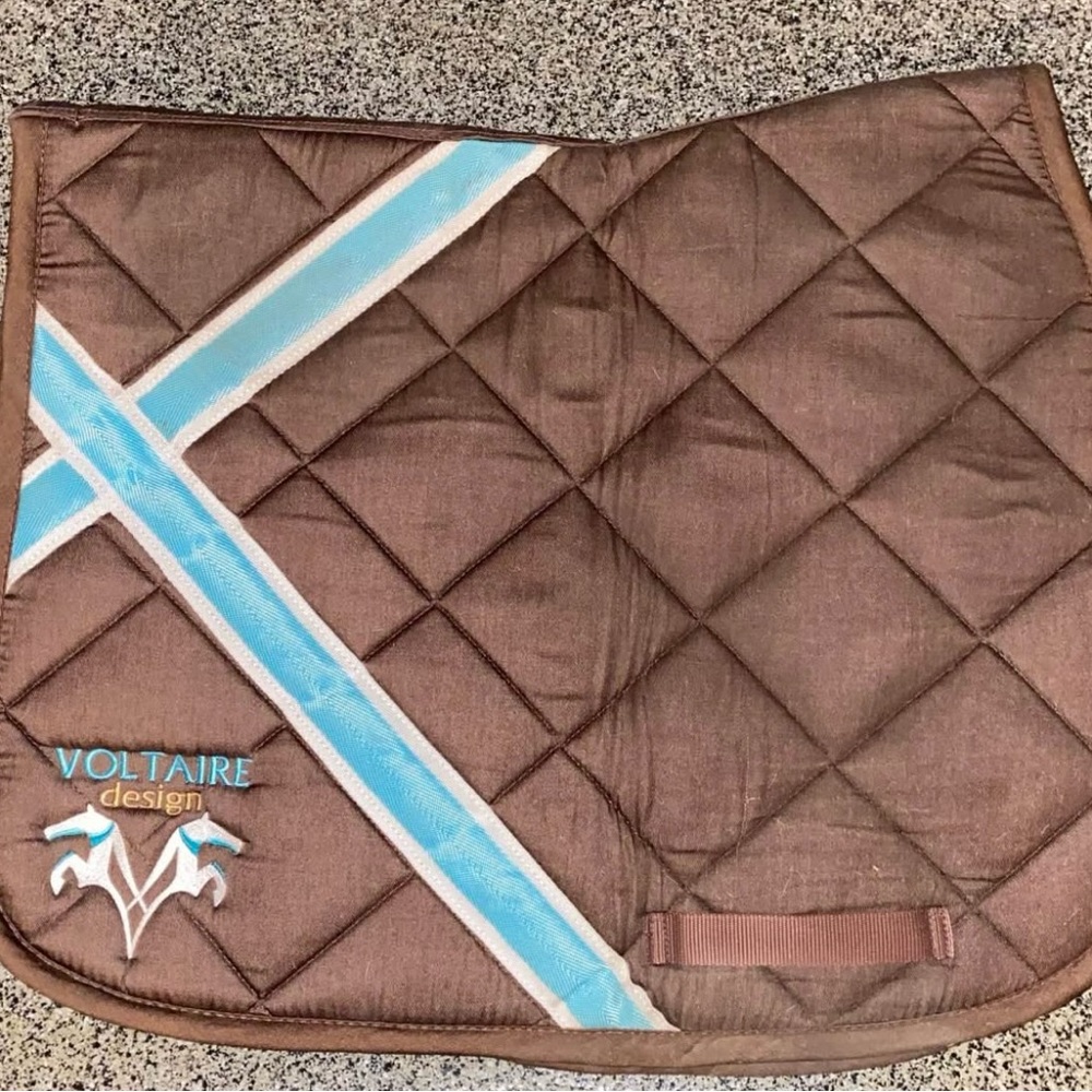 Brown and Blue Quilted Saddle Pad